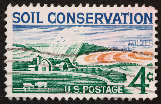 1959 stamp encouraging soil conservation.