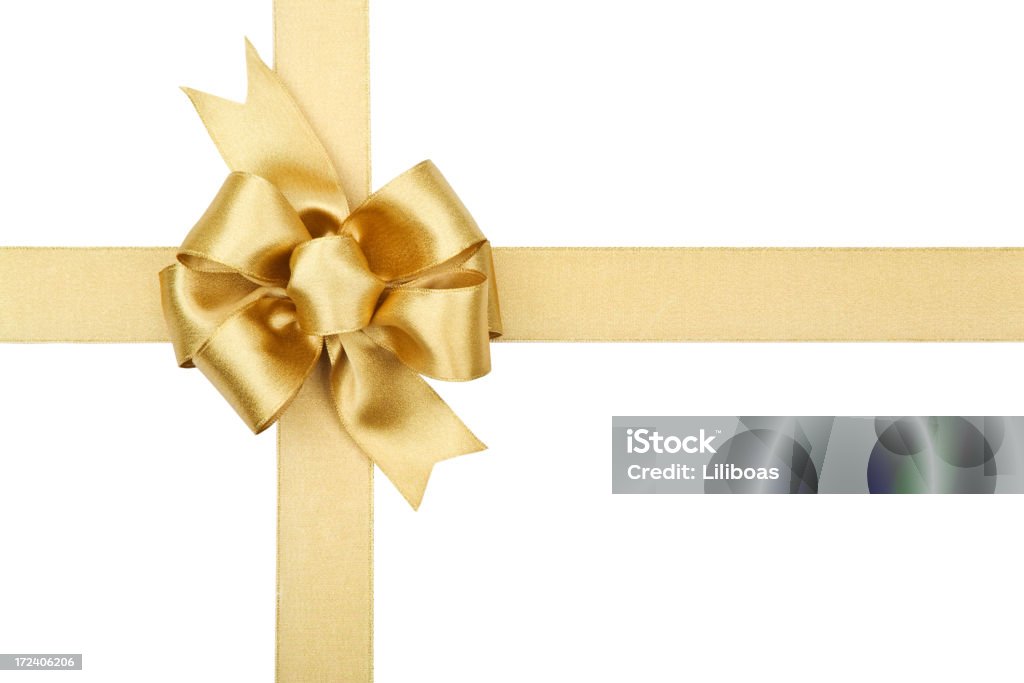 Fiocco oro serie (CLIPPING PATH XL - Foto stock royalty-free di Oro - Metallo