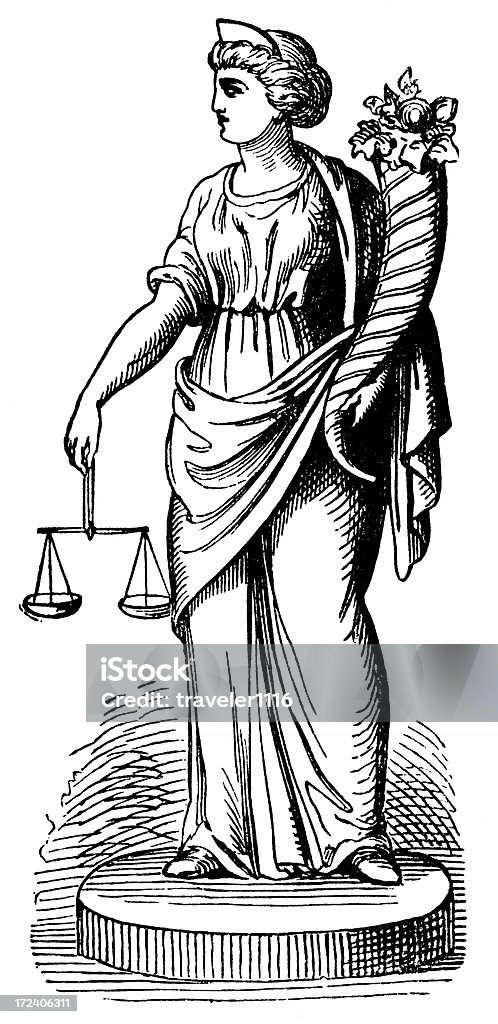 Themis (Göttin der Rechtsgrundlage) - Lizenzfrei Justitia Stock-Illustration