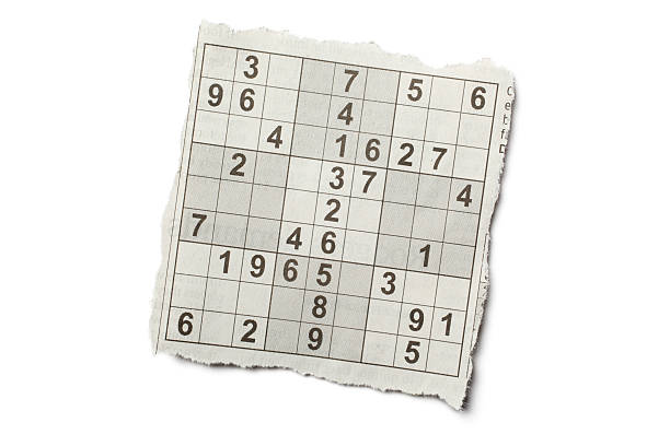 sudoku puzzle - communication photography part of torn stock-fotos und bilder