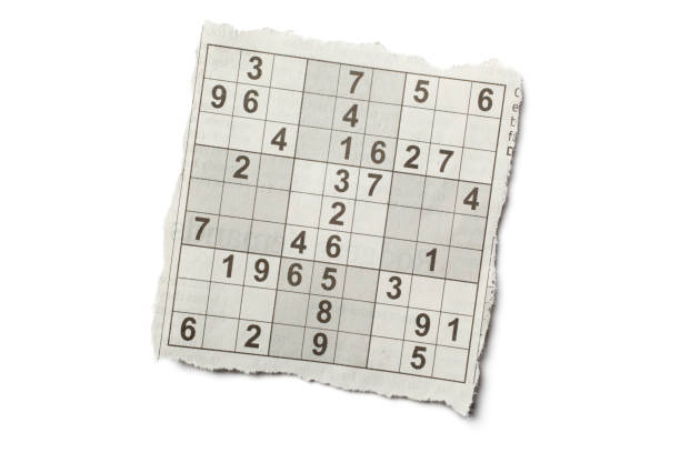 sudoku'puzzle' - communication photography part of torn imagens e fotografias de stock