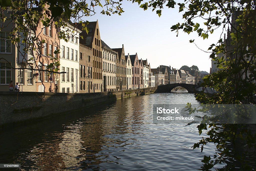 canal brujas Bélgica escena - Foto de stock de Agua libre de derechos
