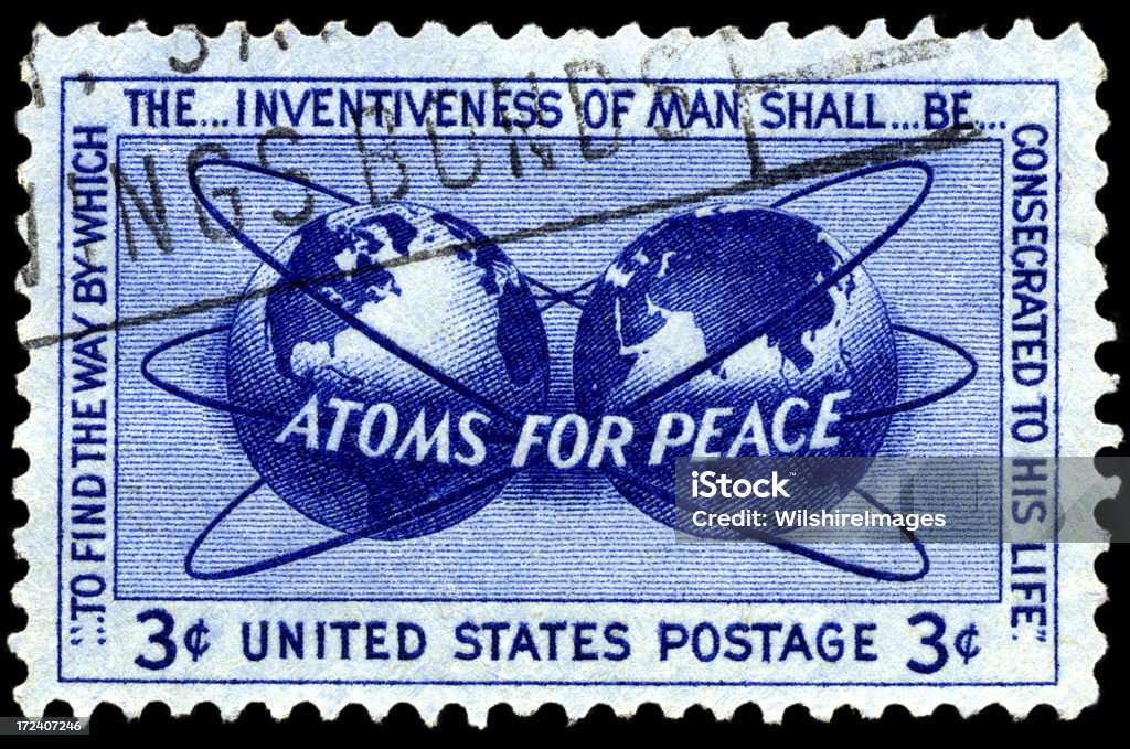 원자가 for Peace 우표 - 로열티 프리 과학 스톡 사진