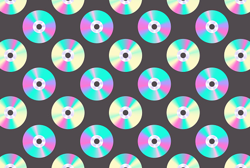 seamless pattern with CD or DVD disc for banners, cards, flyers, social media wallpapers, etc.