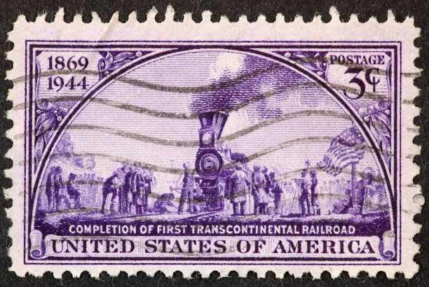 istock transcontinental railroad stamp 1944 172407583