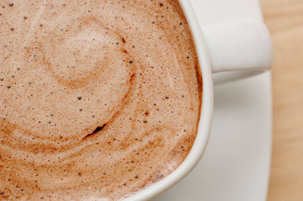 Hot chocolate from above close up.