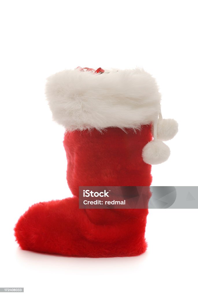 Red and white Christmas stocking christmas stocking Celebration Event Stock Photo