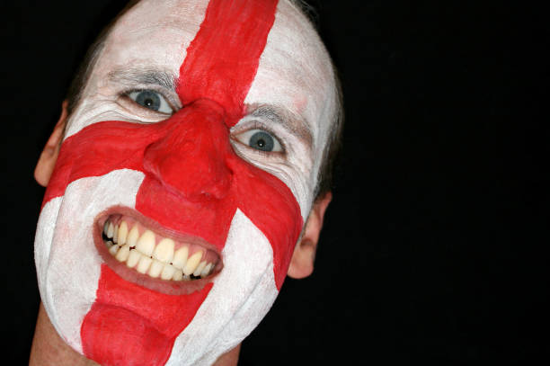 istock England Supporter with Saint George Flag 172408318