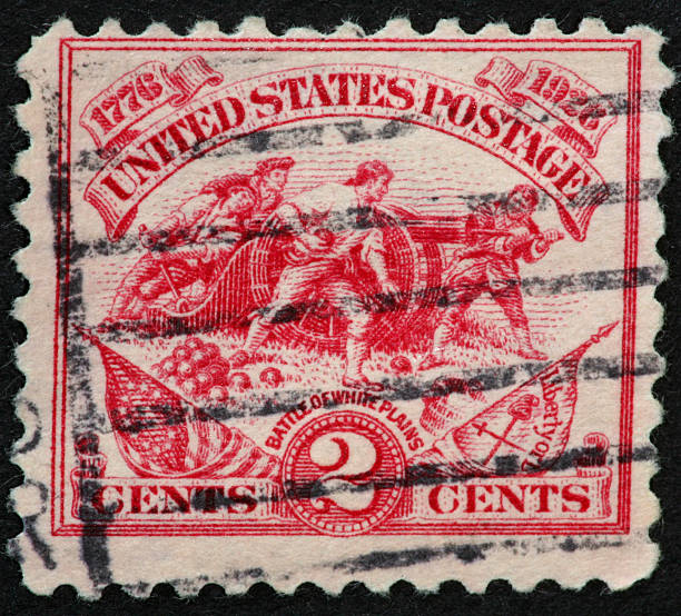 Battle of White Plains stamp 1926 1926 postage stamp commemorating the Battle of White Plains during the American Revolution. 1926 stock pictures, royalty-free photos & images