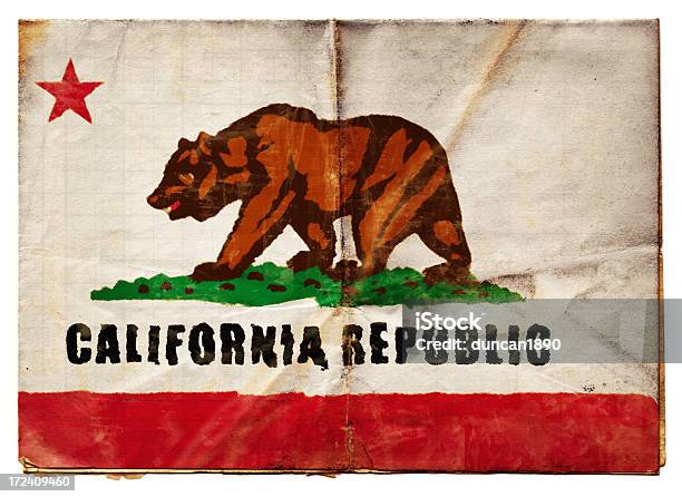 Bandiera Della California Xxl - Fotografie stock e altre immagini di Lacerato - Lacerato, Poster, A forma di stella