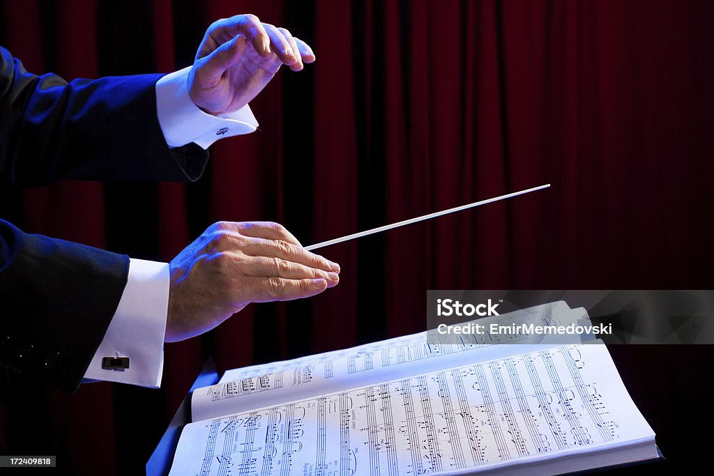 Conduttore di musica - Foto stock royalty-free di Direttore d'orchestra