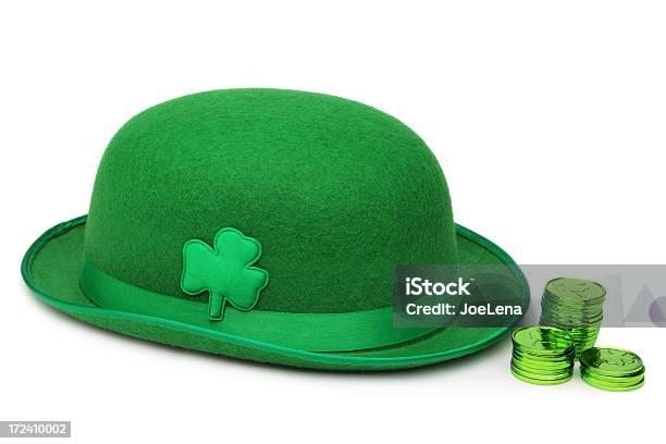 Leprechaun Green Hat And Coins Stock Photo - Download Image Now - Celebration, Coin, Color Image