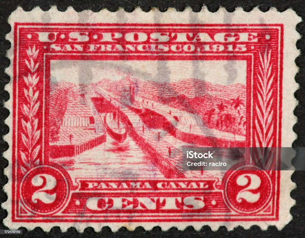 Canal de Panama Timbre 1915 - Photo de 1915 libre de droits