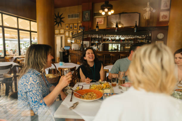 istock Group of friends on a brunch in a restaurant 1724101280