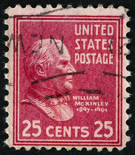 william mckinley timbre - president postage stamp profile usa photos et images de collection