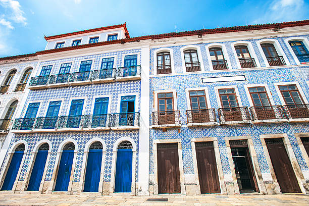 Brazilian town. Traditional buildings in the centre of old town. sao luis stock pictures, royalty-free photos & images