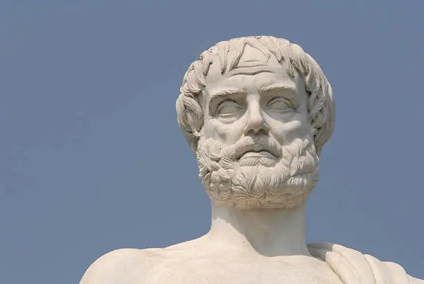"ancient Greek philosopher. This is his statue, located in Aristotle`s park, Stagira, Halkidiki, Greece"
