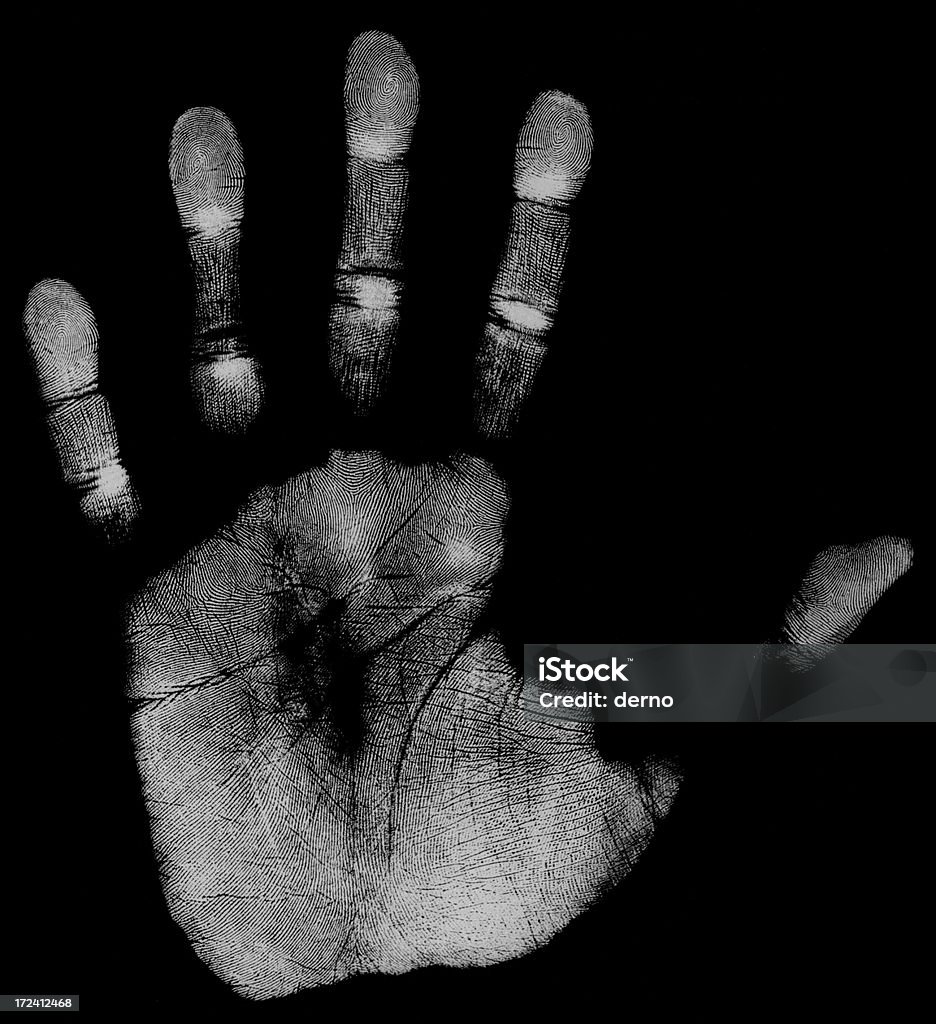 Mão esquerda-negativo (51 MP - Royalty-free Impressão Digital Foto de stock