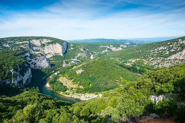Canion and Ardeche river in the French region of Ardeche.