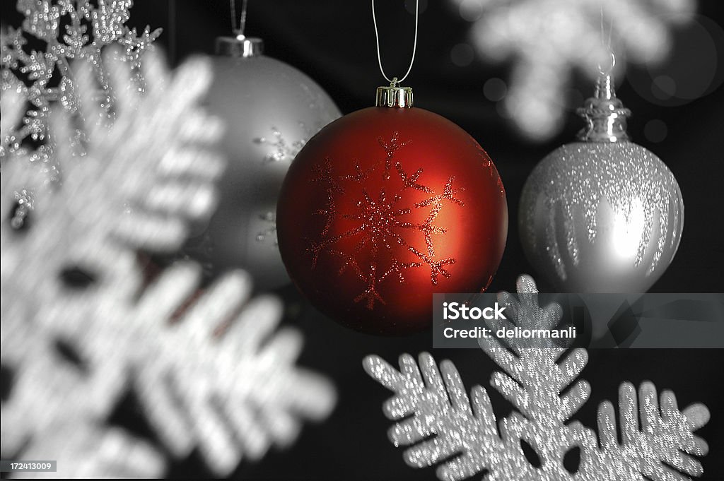 Rote und weiße Weihnachten Dekoration - Lizenzfrei Abfackelschornstein Stock-Foto