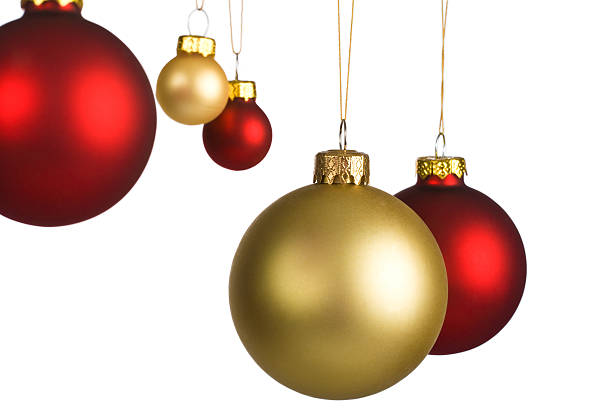 istock colorful christmas ornaments hanging isolated on white 172413247