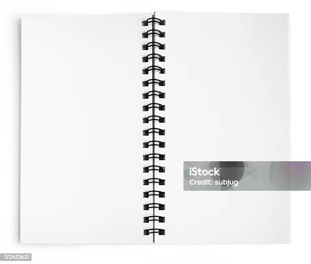 Blank Notepad Tied Together With A Black Spiral Stock Photo - Download Image Now - Cut Out, Spiral Notebook, Blank