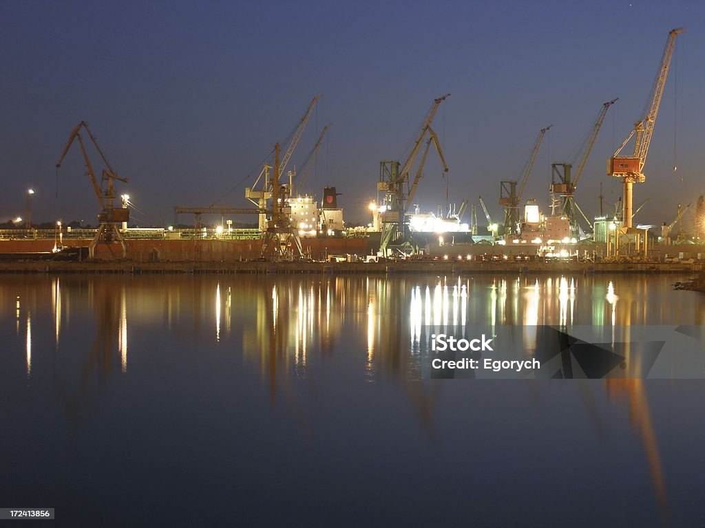 Port Cargo port in the Iljichevsk Bay of Water Stock Photo