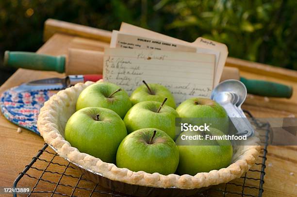 Apfelkuchen Rezept Backen Zutaten Maschinell Hinzugefügten Index Card Stockfoto und mehr Bilder von Alt