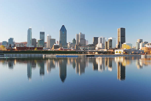 Cityscape Reflection of Montreal City stock photo
