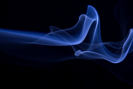 Blue abstract smoke on black background