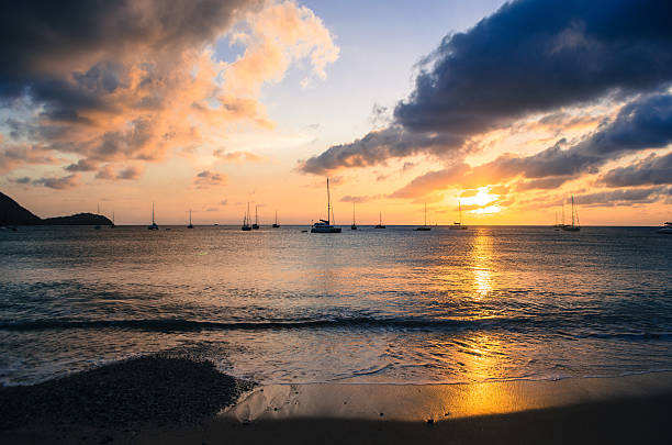 istock breathtaking caribbean sunset at beach 172414920