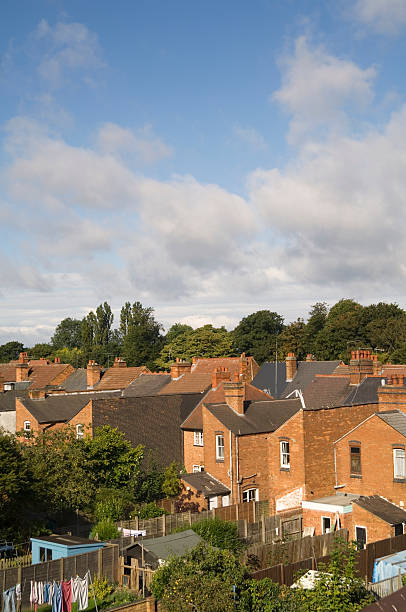istock Suburban scene - British Back Gardens 172415106