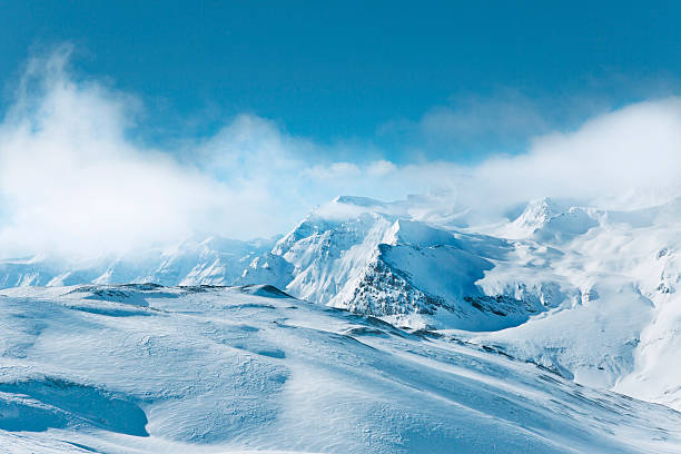 Mountains in Val d'Isere, France stock photo