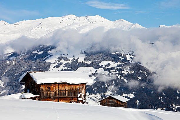 istock Two Barns in Winter Landscape 172415461
