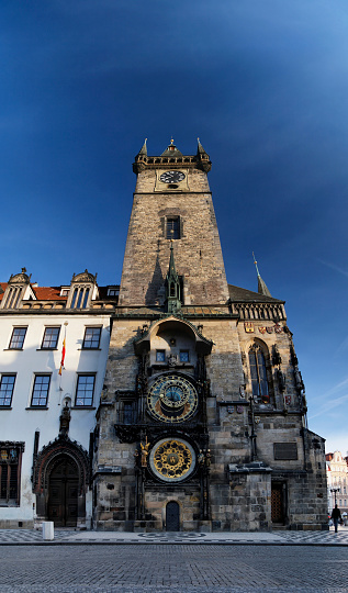 Orloj on the side of the Prague Town Hall, Old town square, Prague