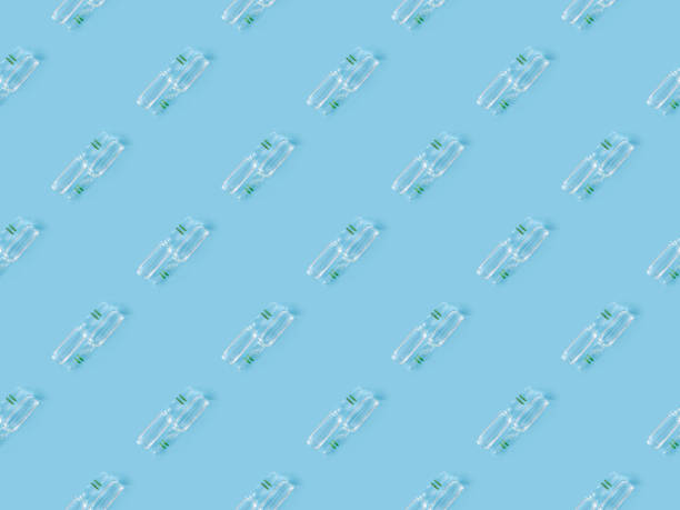 Seamless repetitive Vaccine on blue background