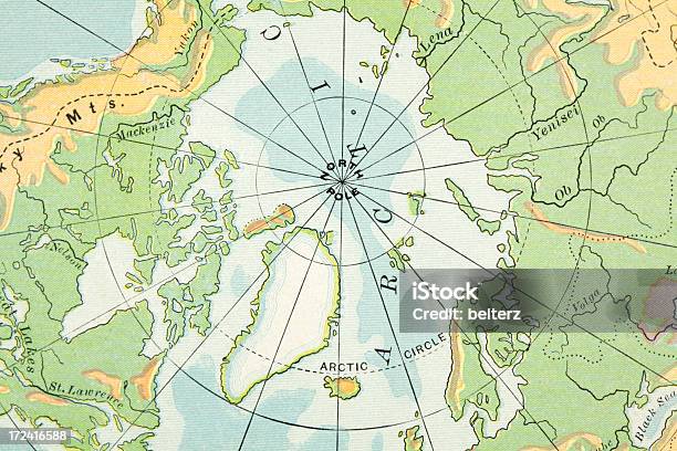 North Pole Stock Photo - Download Image Now - Map, North Pole, Old-fashioned