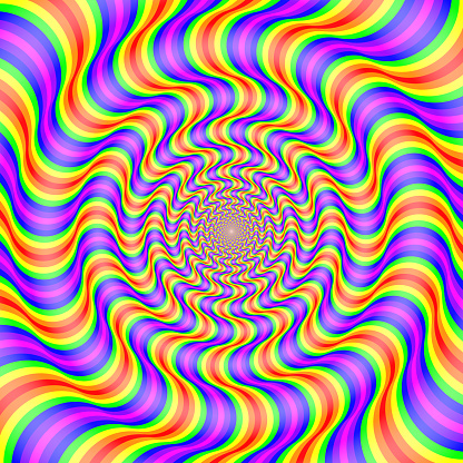 Psychedelic optical spin illusion background. Illusion of motion effect image.