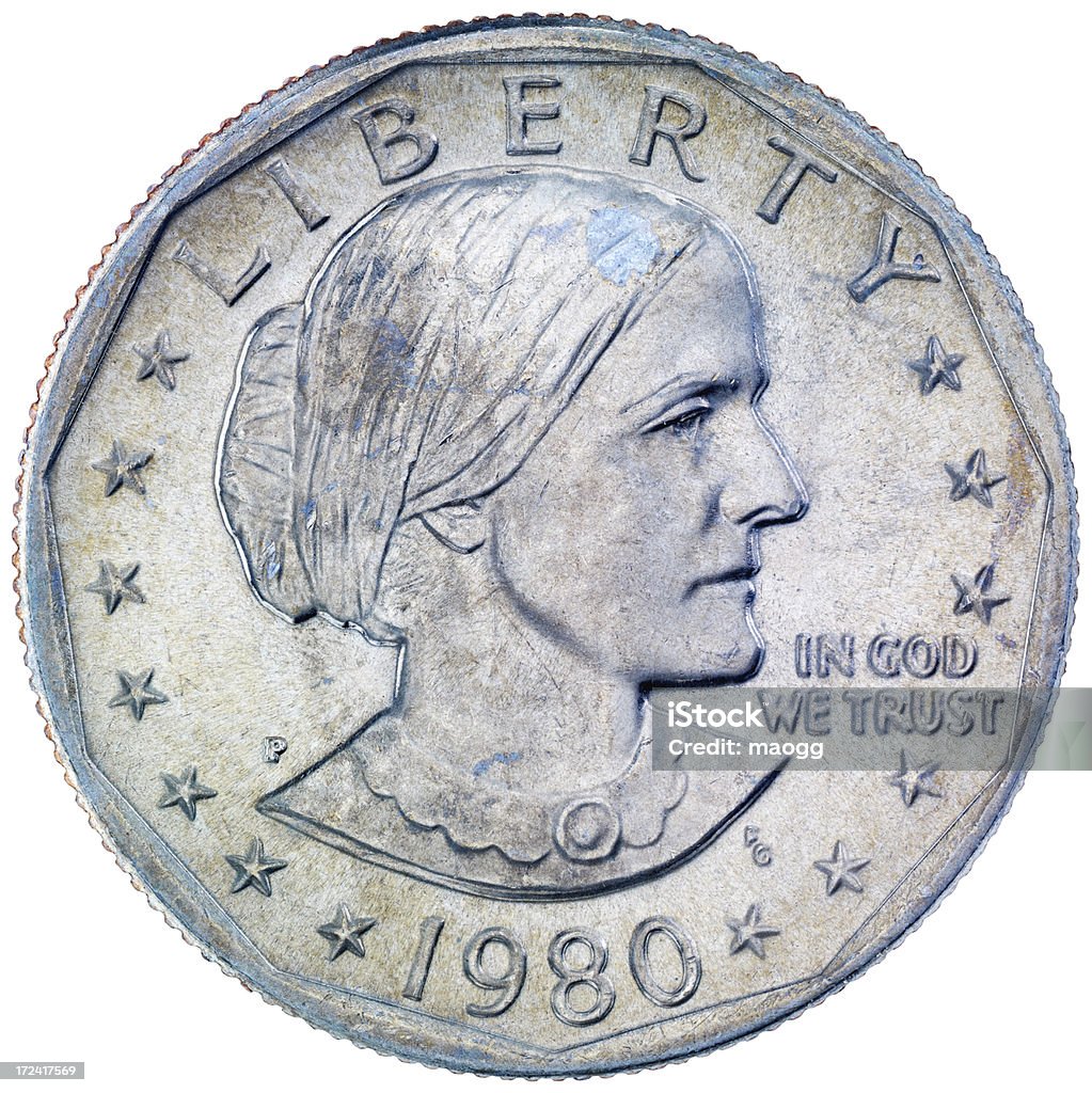 Obverse a Susan B. Anthony dólar - Foto de stock de Susan B Anthony - Reformista Social royalty-free