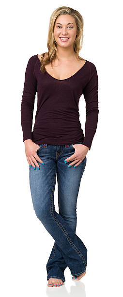 istock Cheerful Young Woman Standing With Legs Crossed 172417659