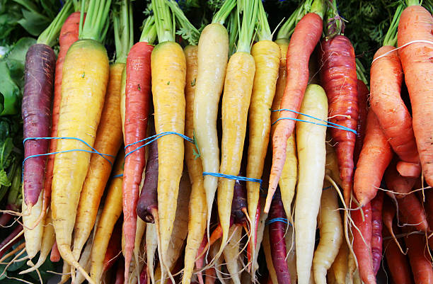 istock Carrots in bundles at the market. 172417712