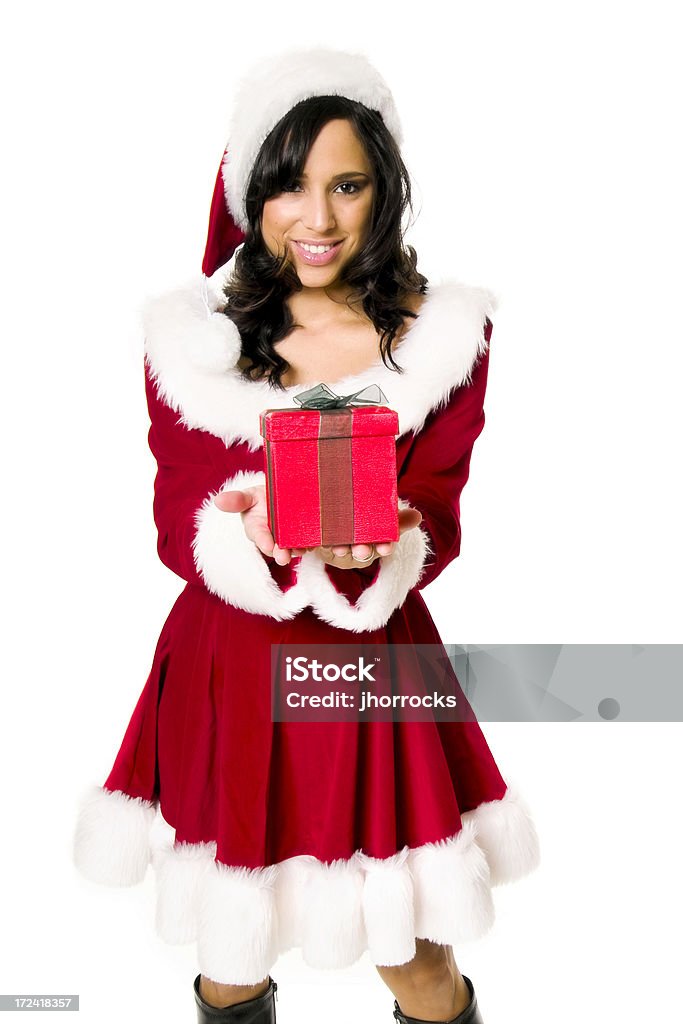 Miss Santa apresentar oferta - Royalty-free 20-29 Anos Foto de stock