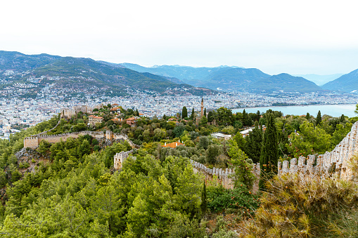 Mountain view from the top of the fortress in Alanya
