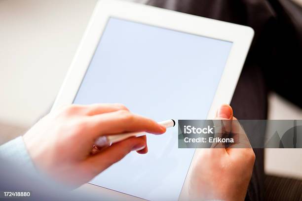 Digital Tablet With White Screen Stock Photo - Download Image Now - Adult, Blank Expression, Business