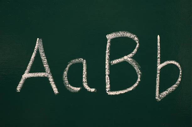 abc. - teaching blackboard preschool alphabetical order fotografías e imágenes de stock