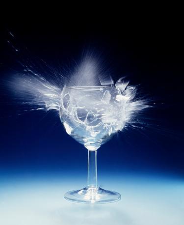 Conceptual shot of an exploding glass.