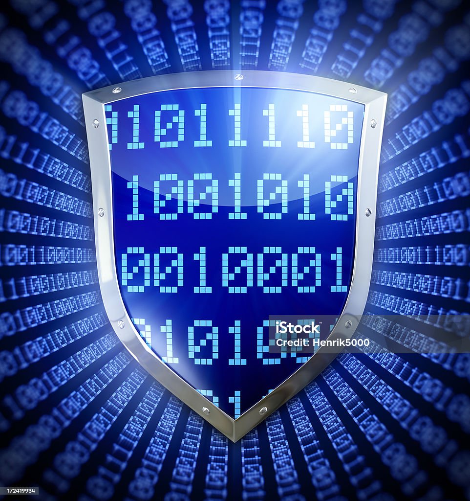 Concetto di Cyber security con schermatura - Foto stock royalty-free di Antivirus