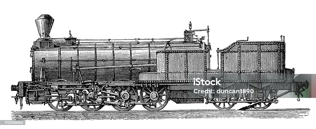Old Semmering locomotora de tren - Ilustración de stock de Anticuado libre de derechos