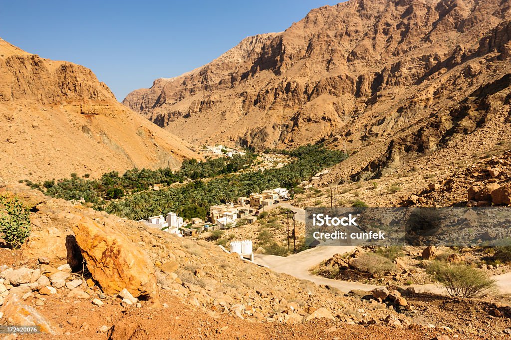 Road to Wadi Tiwi Wadi Tiwi road, Oman. Arabia Stock Photo