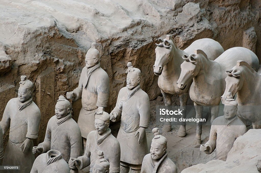 L'esercito di terracotta di Xian, Cina - Foto stock royalty-free di Antico - Condizione